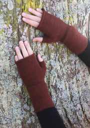 Plain Possum Merino Fingerless Mittens